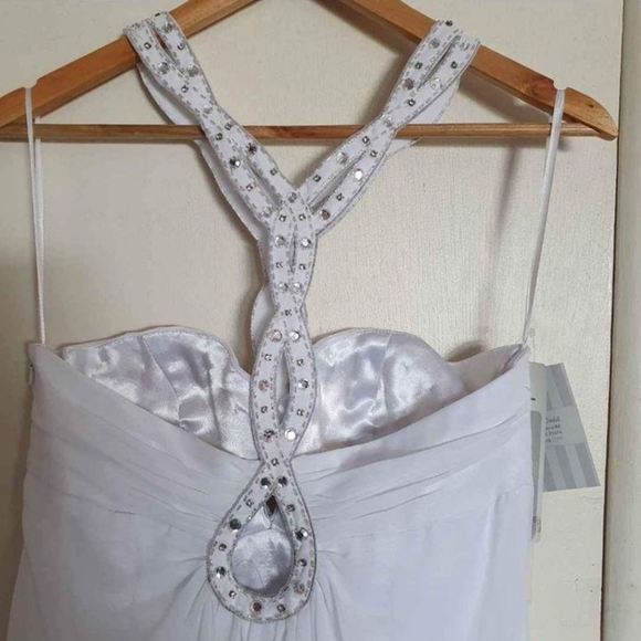 Wedding dress by Derek Iang size 8 original price $475 white silver - Picture 4 of 10